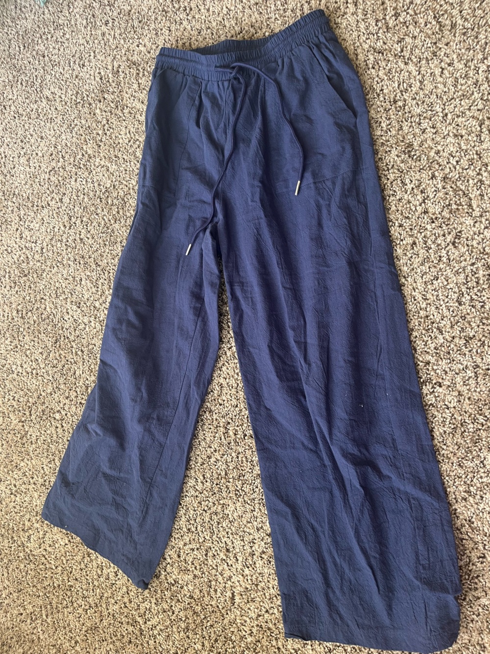 SHEIN Men's Navy Wide-Leg Drawstring Joggers